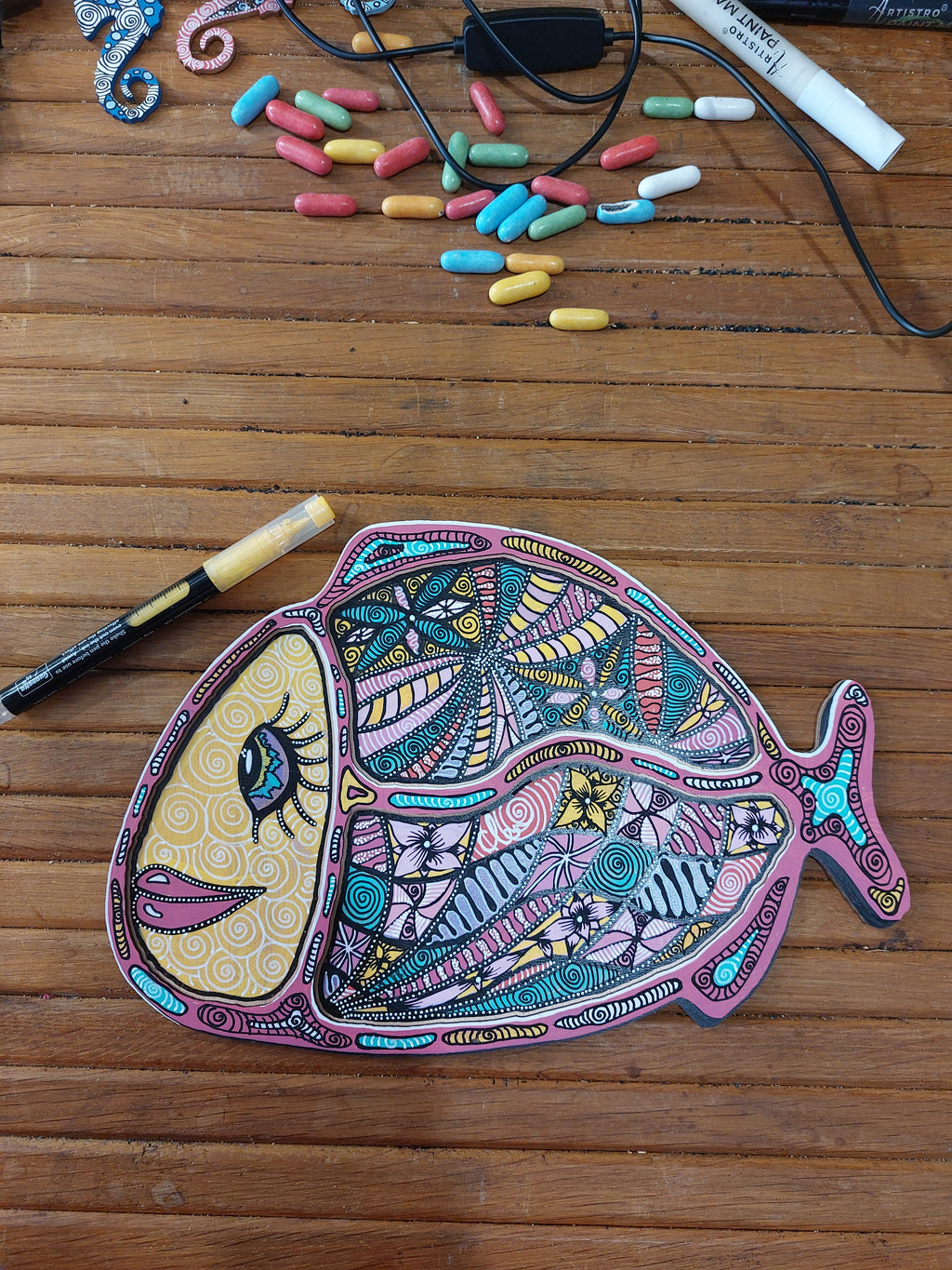Plateau poisson Caraïbes.frais de port gratuits.