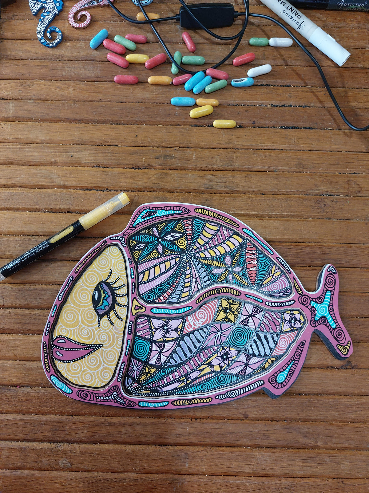 Plateau poisson Caraïbes.frais de port gratuits.