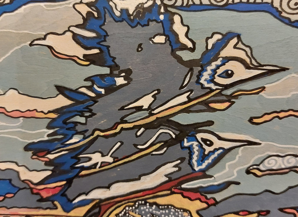 "L'envol" acrylique sur bois.21cmx15vm ep 2 mm