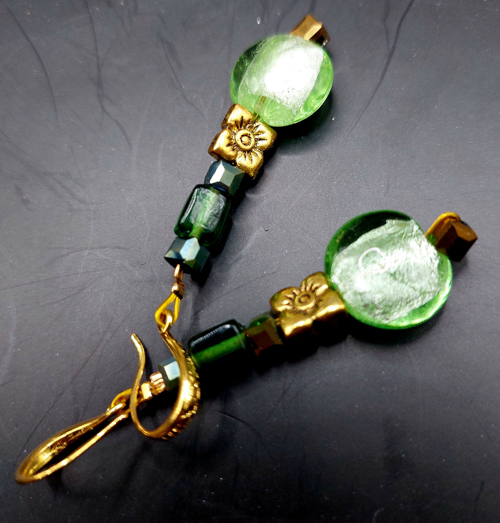 DECLINAISON DE VERTS EN VERRE.(Parure).livraison gratuite.